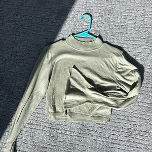 Mint, green wild honey long sleeve cropped sweater